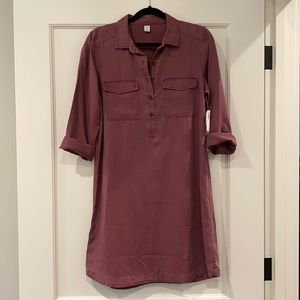 Old Navy Faded Twill Shirt Dress, Maroon Jive